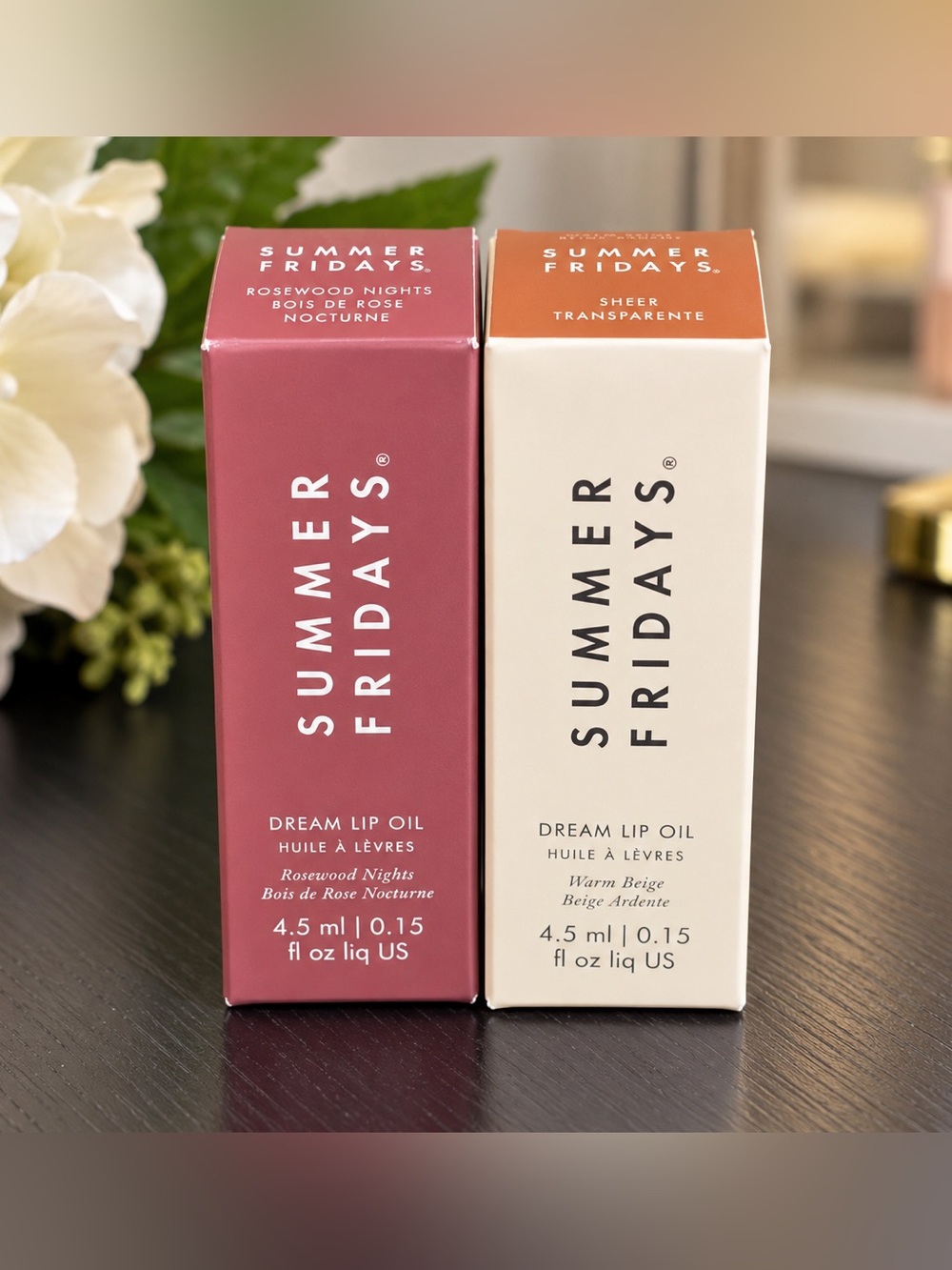 Summer Fridays Dream Lip Oil Duo Rosewood Nights & Sheer NEW
